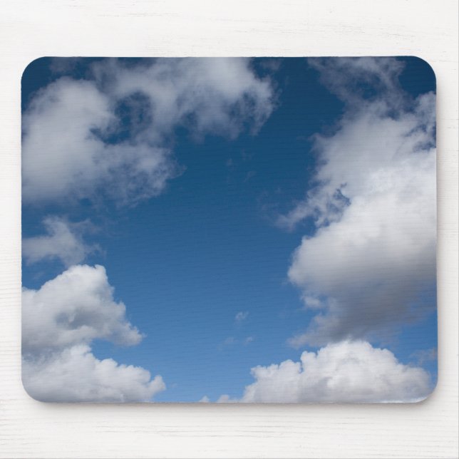 blue sky and white clouds mouse pad (Front)