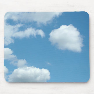 blue sky and white clouds mouse pad
