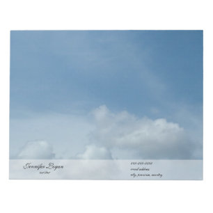 blue sky and white clouds notepad