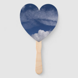 blue sky and white clouds on a fan