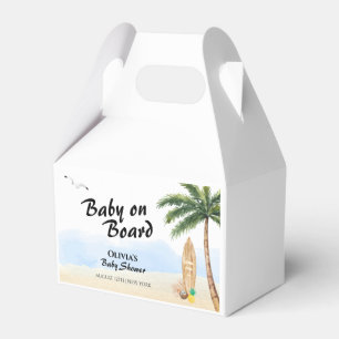 Blue Sky Baby On Board Beach Surf Baby Shower  Favor Box