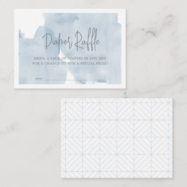 Blue Sky Baby Shower Diaper Raffle Ticket Enclosure Card (Front/Back)