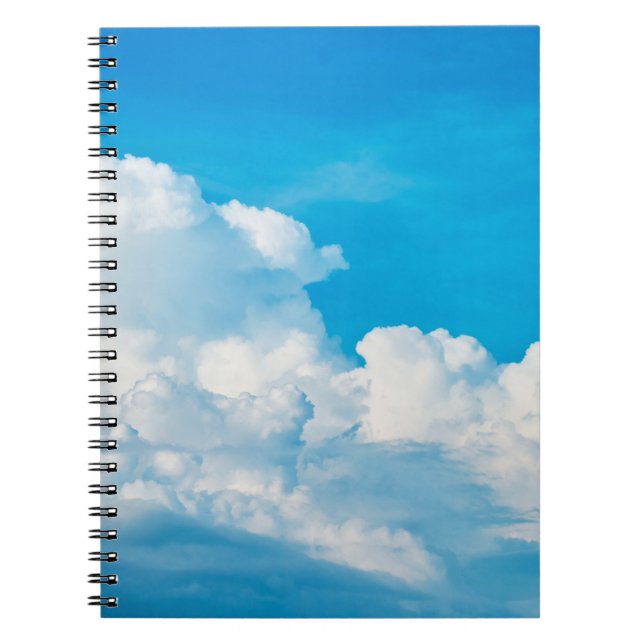 Blue sky background clouds white notebook (Front)
