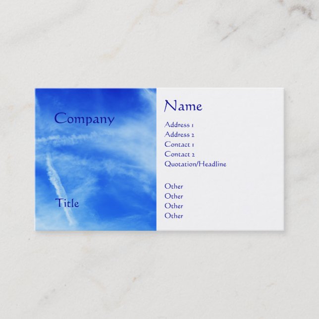 blue sky business card (Front)