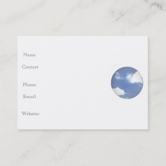 BLUE SKY BUSINESS CARD (Back)