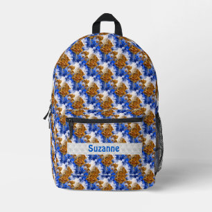 Blue Sky Clouds Abstract Pattern Personalized Printed Backpack