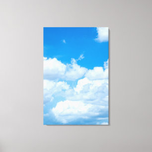 Blue Sky Clouds Background Skies Heaven Design Canvas Print