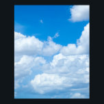 Blue Sky Clouds Background Skies Heaven Design Poster<br><div class="desc">Use our cool template, artwork, photo, graphic, or illustration, then add a name, text, quote, or monogram to create your own custom or monogrammed 16x20 poster print. Click the "Customize it!" button to make it totally customized. These posters are great gifts for men, women, and kids (and you, too, of...</div>