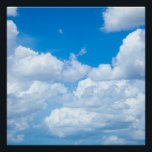 Blue Sky Clouds Background Skies Heaven Design Poster<br><div class="desc">Use our cool template, artwork, photo, graphic, or illustration, then add a name, text, quote, or monogram to create your own custom or monogrammed 20" x 20" glossy photo poster print. Click the "Customize it!" button to make it totally customized. These posters are great gifts for men, women, and kids...</div>