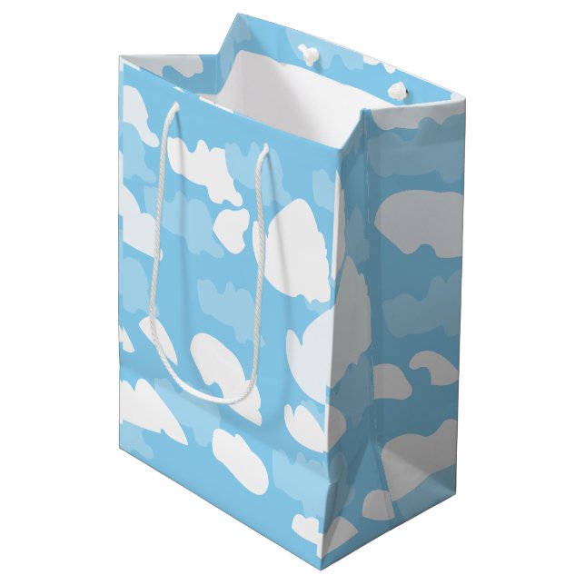 Blue Sky Clouds Medium Gift Bag (Front Angled)