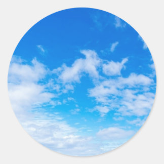 Blue Sky Clouds Pattern Gifts Classic Round Sticker