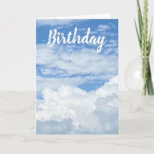 BLUE SKY CLOUDS PHOTO CARTE D'ANNIVERSAIRE