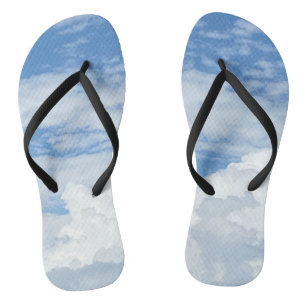 BLUE SKY CLOUDS PHOTO FLIP FLOPS