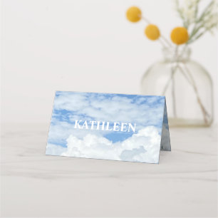 BLUE SKY CLOUDS PHOTO PLACE CARD