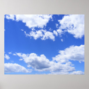 Blue sky clouds poster