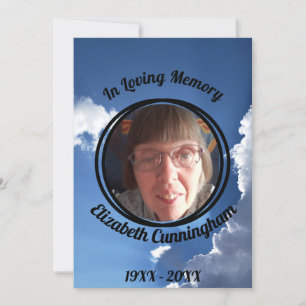 Blue Sky Clouds Sun Rays Photo Memorial Programme