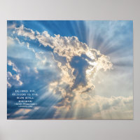 Blue Sky Clouds Sunlight Inspirational Quote