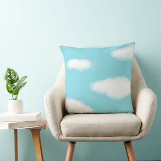 Blue Sky Clouds Throw Pillow