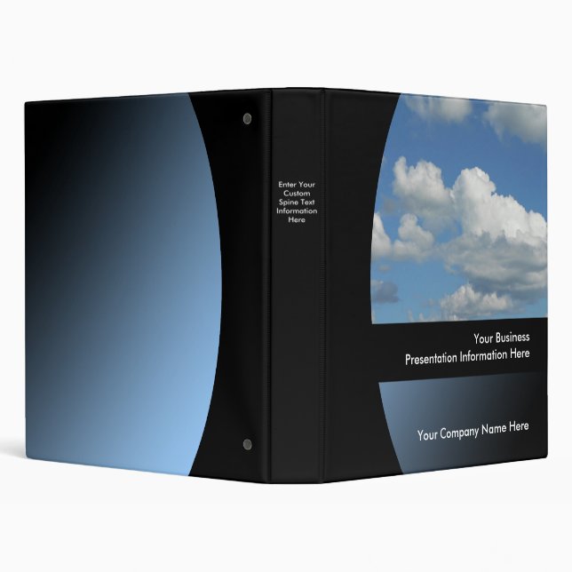 Blue Sky Custom Business Presentation Binder (Background)