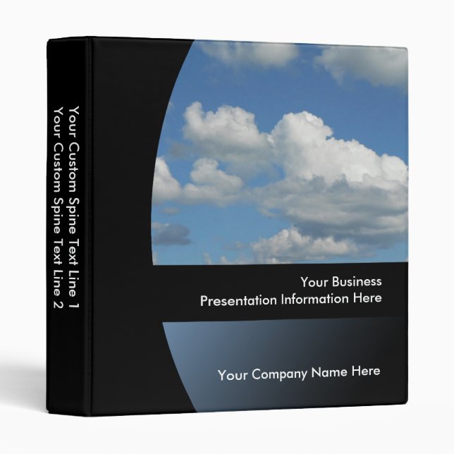 Blue Sky Custom Business Presentation Binder (Front/Spine)