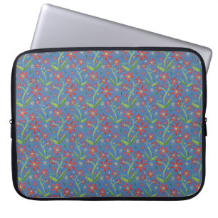 Blue Sky   Dancing Watercolor Daisies Laptop Sleeve