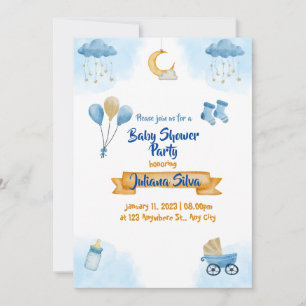 Blue sky enfants invitation