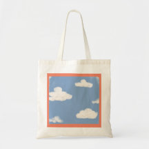 Blue Sky Fluffy Clouds Tote bag
