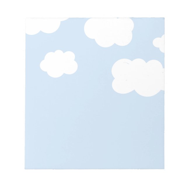 Blue Sky, Fluffy White Clouds, Notepad (Front)