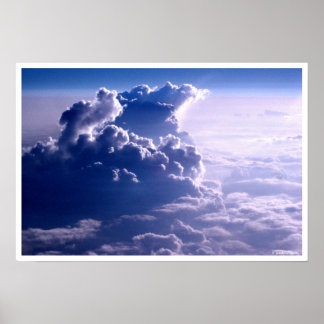 Blue Sky Flying Through Clouds Poster