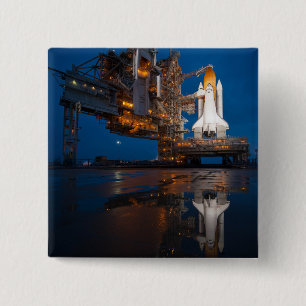 Blue Sky for Space Shuttle Atlantis Launch 2 Inch Square Button