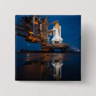 Blue Sky for Space Shuttle Atlantis Launch 2 Inch Square Button