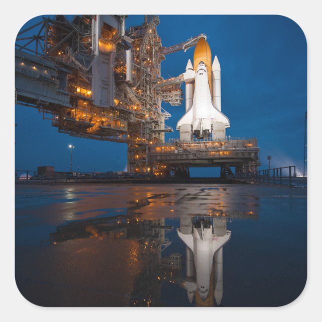 Blue Sky for Space Shuttle Atlantis Launch Square Sticker (Front)