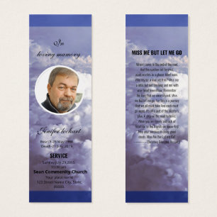 Blue Sky Funeral Bookmark Template