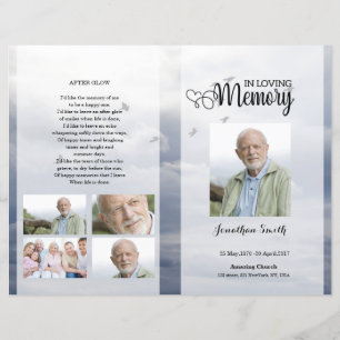 Blue sky Funeral Program template