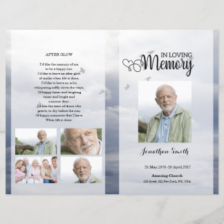 Blue sky Funeral Program template