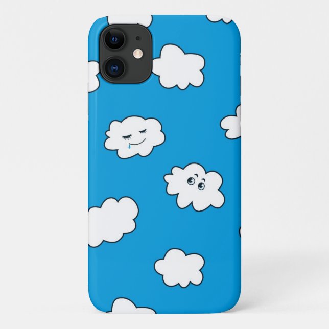 Blue Sky Funny Cartoon Clouds Case-Mate iPhone Case (Back)