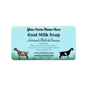 Blue Sky Goat Milk Soap Label - Nubian Dairy Goats