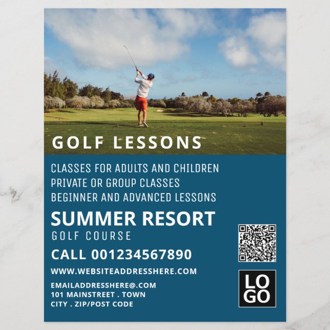 Blue Sky, GoIf Lesson Advertising Flyer (Front)