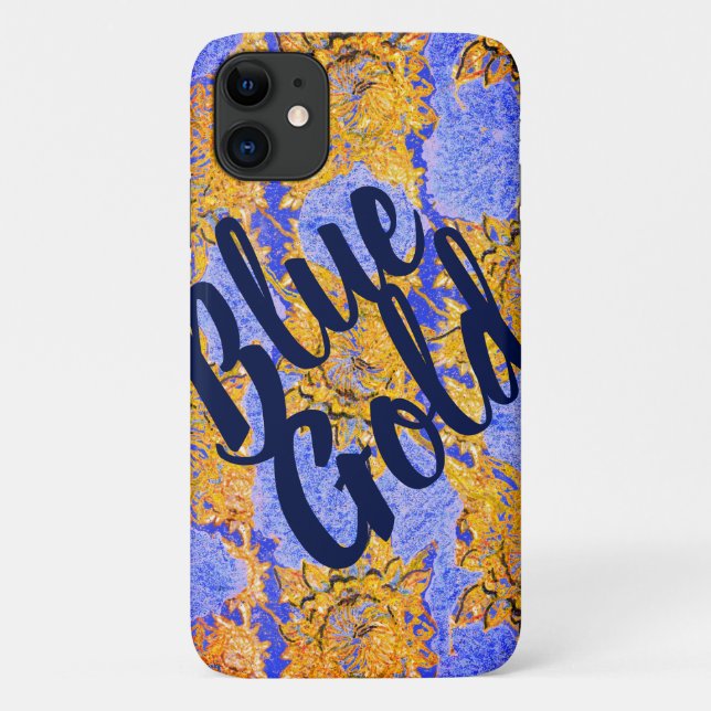 Blue Sky & Golden Flowers and your text Case-Mate iPhone Case (Back)