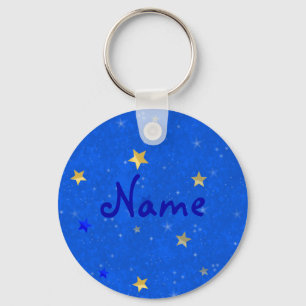 Blue Sky Golden Stars Keychain