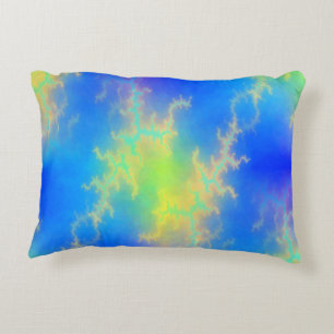 Blue Sky & Golden Yellow Lightning Bolts Accent Pillow