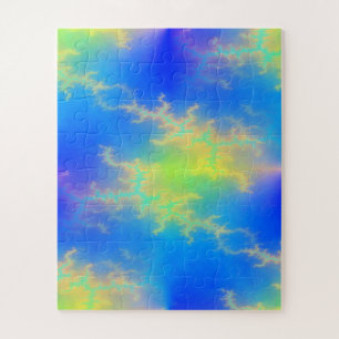 Blue Sky & Golden Yellow Lightning Bolts Jigsaw Puzzle
