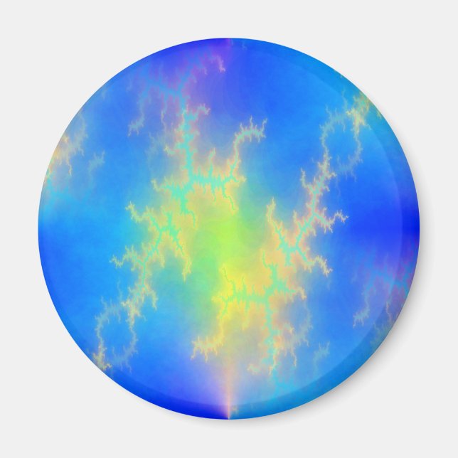 Blue Sky & Golden Yellow Lightning Bolts Magnet (Front)