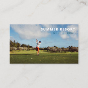 Blue Sky, Golf Club, Golfer, Golf Instructor Business Card