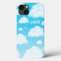 Blue Sky Gradient White Clouds Personalized