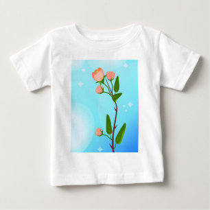 Blue sky gradient with blooming spring branch  baby T-Shirt