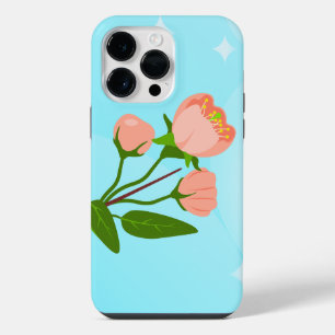 Blue sky gradient with blooming spring branch  iPhone 14 pro max case