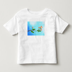 Blue sky gradient with blooming spring branch toddler t-shirt