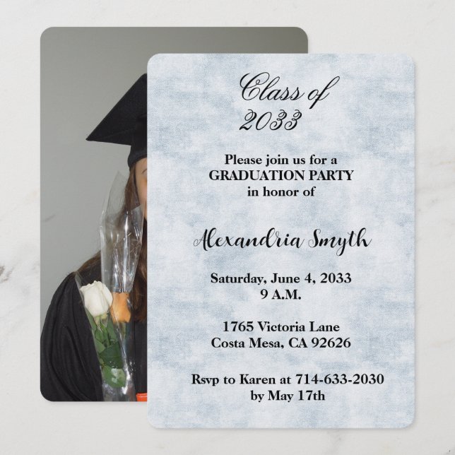Blue Sky Graduation Invitation (Front/Back)