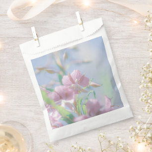 Blue Sky Green Plant Leaves Purple Flowers  Favour Bag
